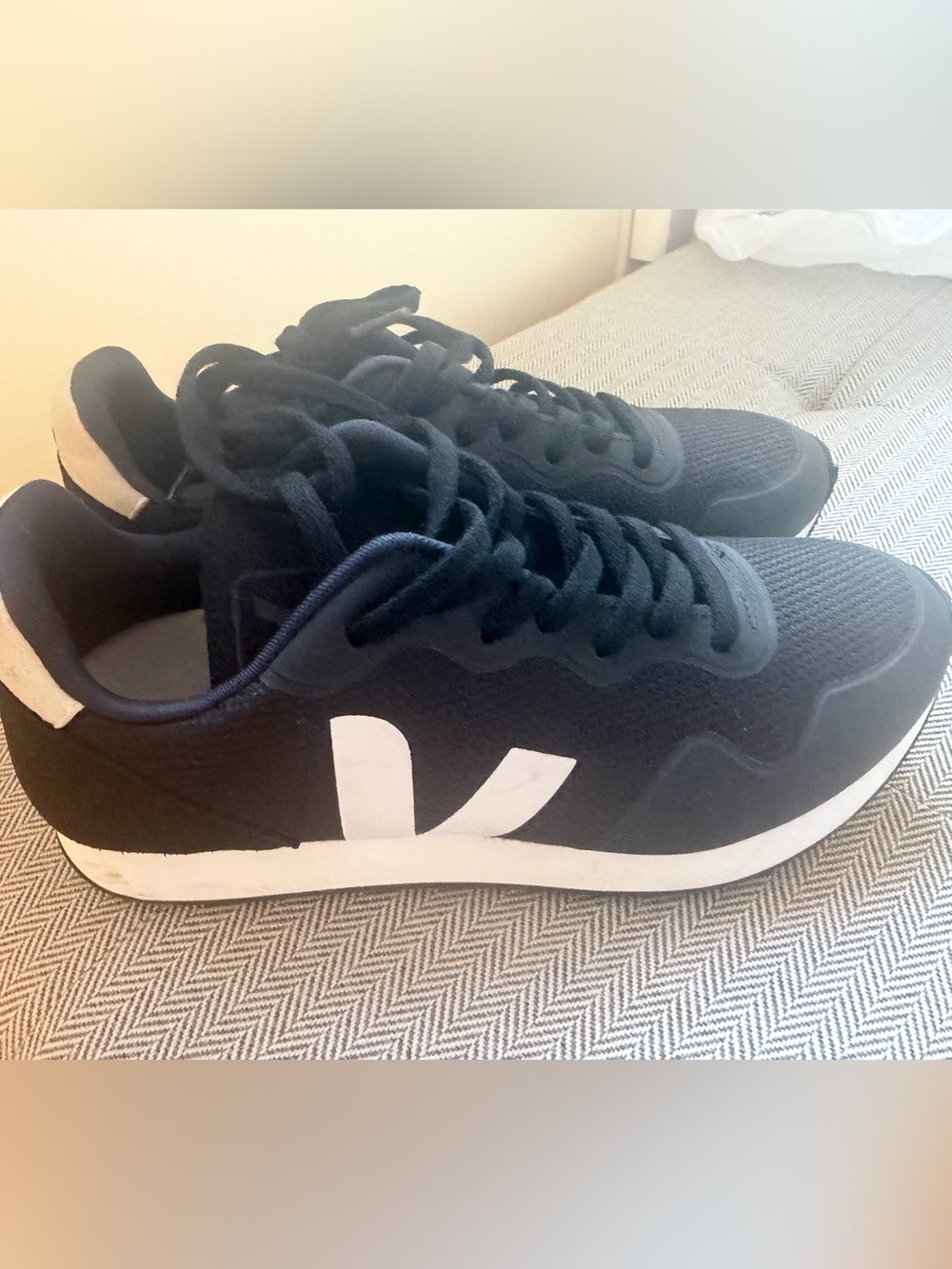 Veja Black Sneakers w/White V Logo